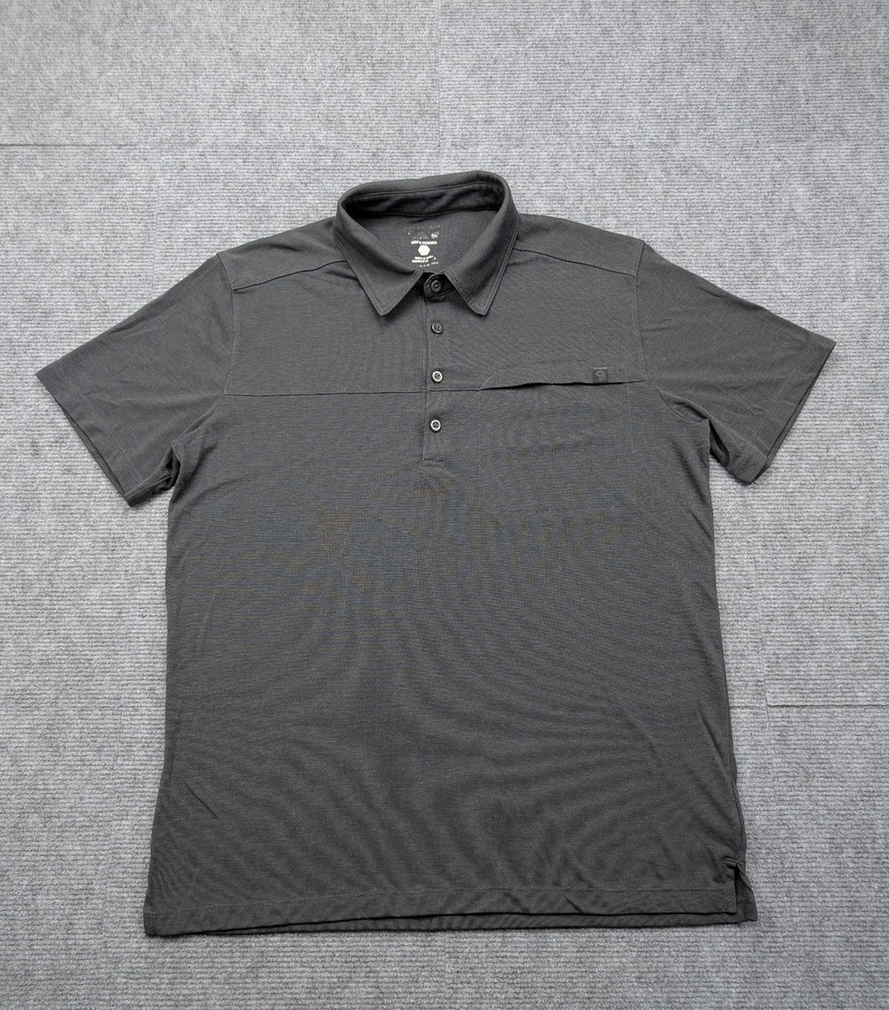 Mountain Hardwear Polo Base Layer Men Medium Wool Lightweight Outdoor Hike Gray